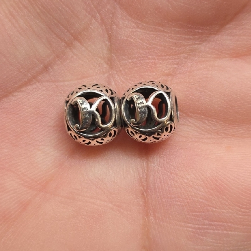 Pandora charms, Letter K (two of them)